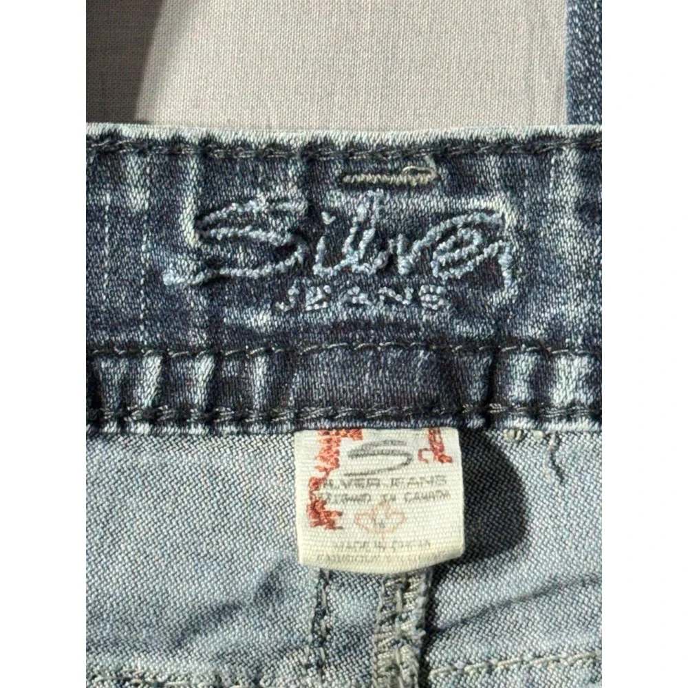 Silver Jeans Co Suki Mid Rise Skinny Jeans Medium Wash Blue Denim Womens 31x28.5
